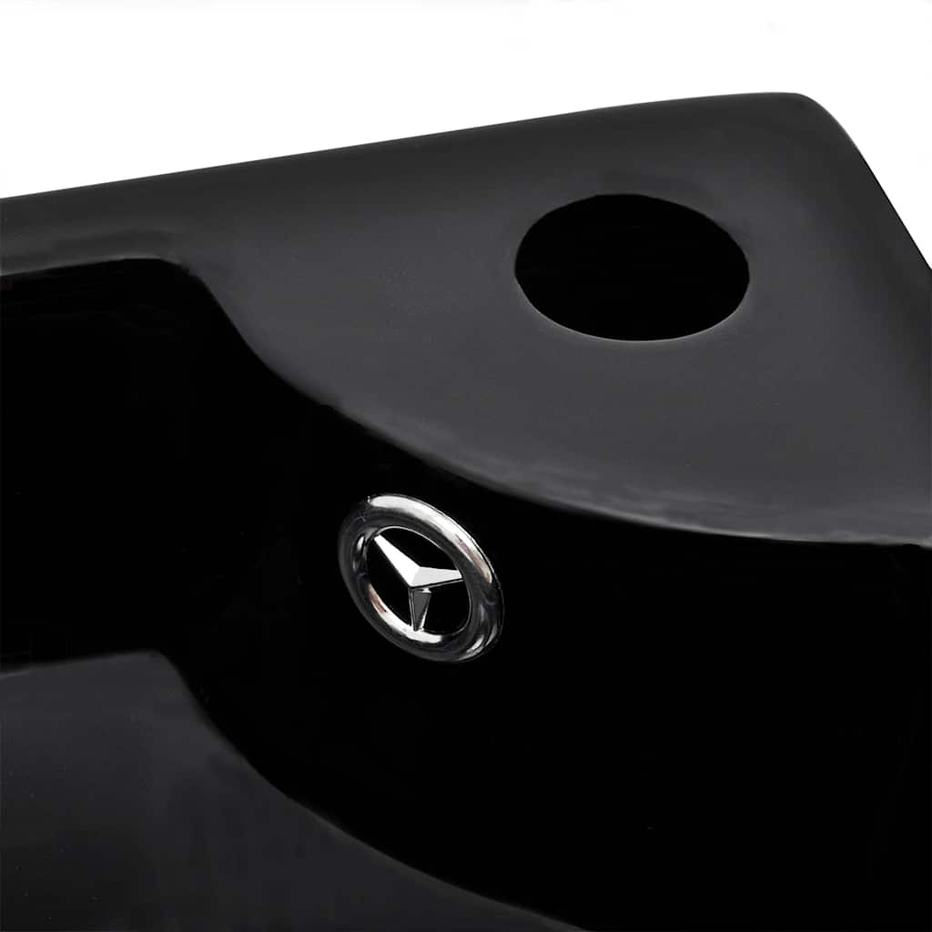 Wash Basin with Overflow 45x32x12,5 cm Black