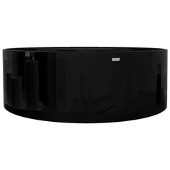 Ceramic Bathroom Sink Basin Faucet/Overflow Hole Black Round 4