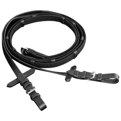 vidaXL Leather Flash Bridle with Reins and Bit Black Full 2