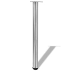 vidaXL 4 Height Adjustable Table Legs Brushed Nickel 710 mm 2