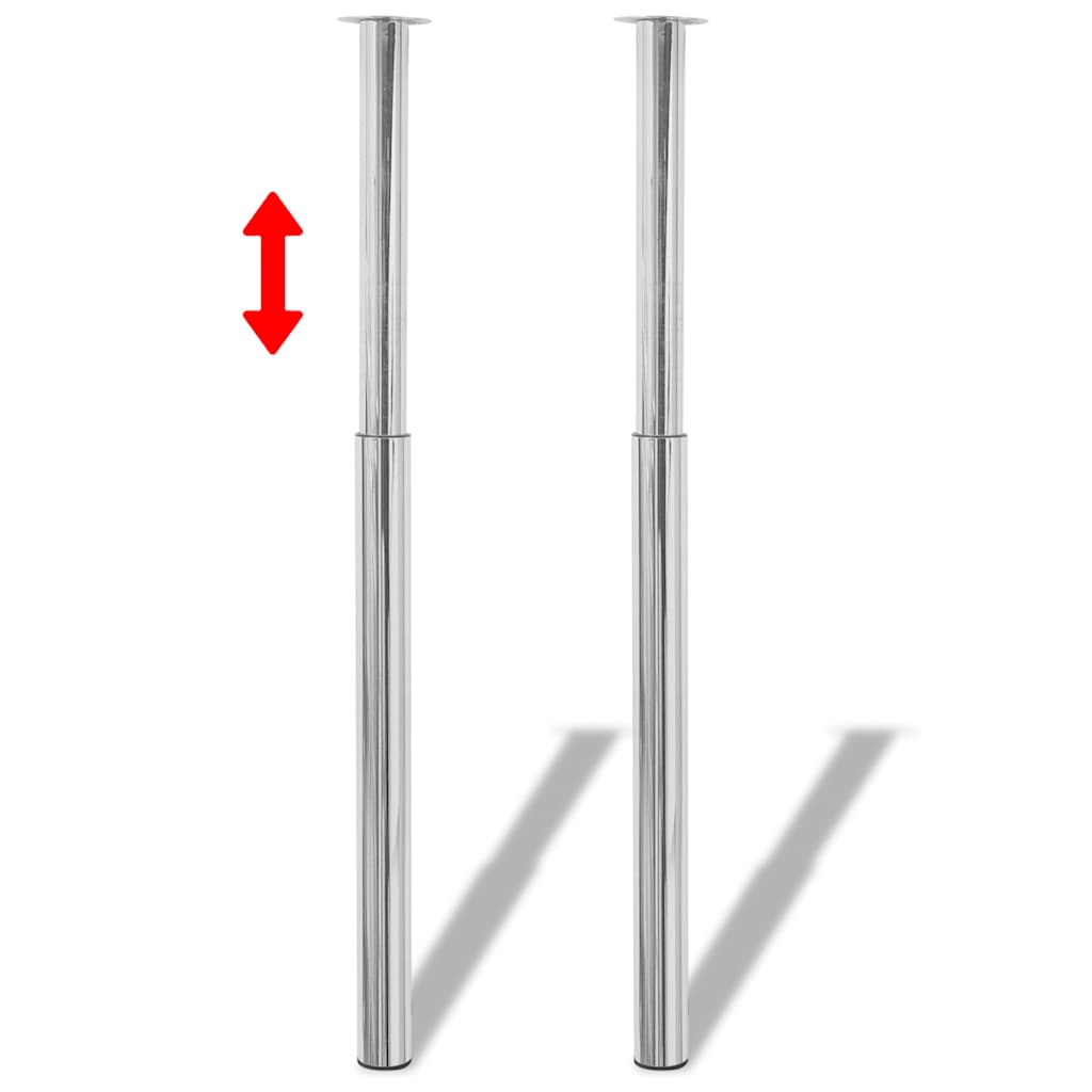 vidaXL Table Leg | Set of 2 | Chrome | Iron | Medium | Height-Adjustable 3