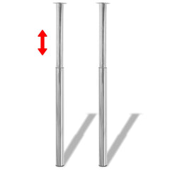 vidaXL Table Leg | Set of 2 | Chrome | Iron | Medium | Height-Adjustable 3