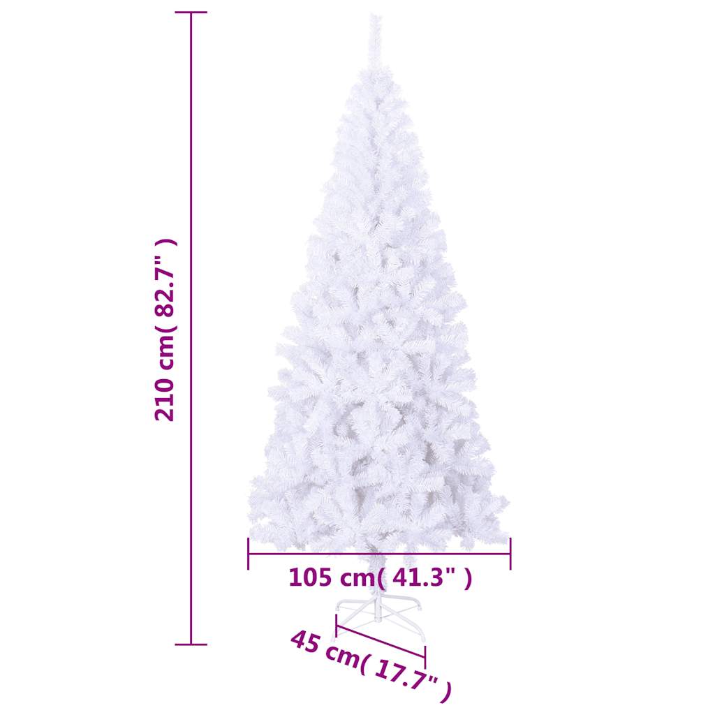 vidaXL Artificial Christmas Tree with Steel Stand 210 cm 910 Branches 6