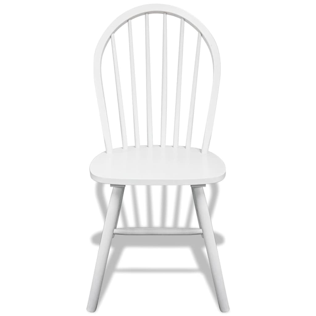 vidaXL Dining Chairs 6 pcs White Solid Rubber Wood 3
