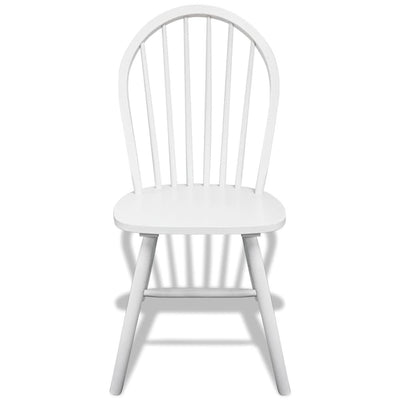 Dining Chairs 6 pcs White Solid Rubber Wood