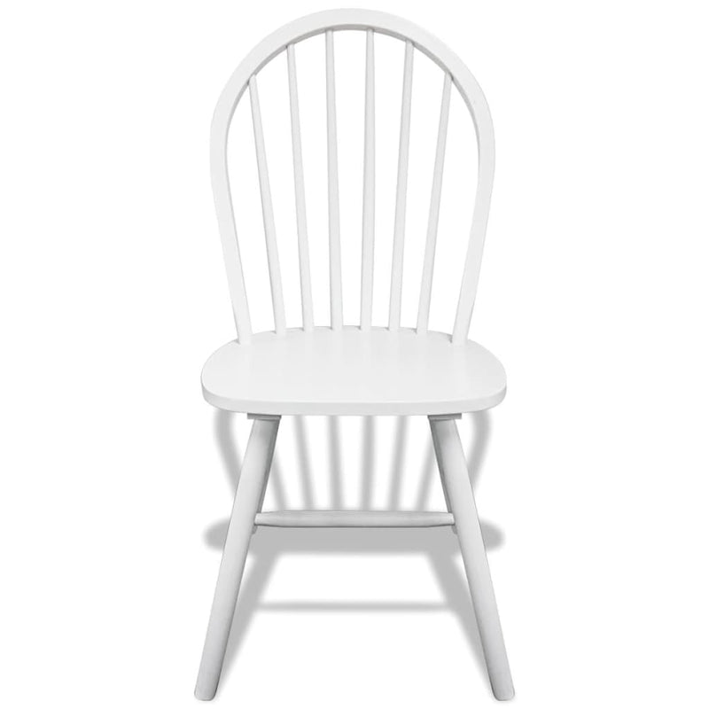 Dining Chairs 6 pcs White Solid Rubber Wood