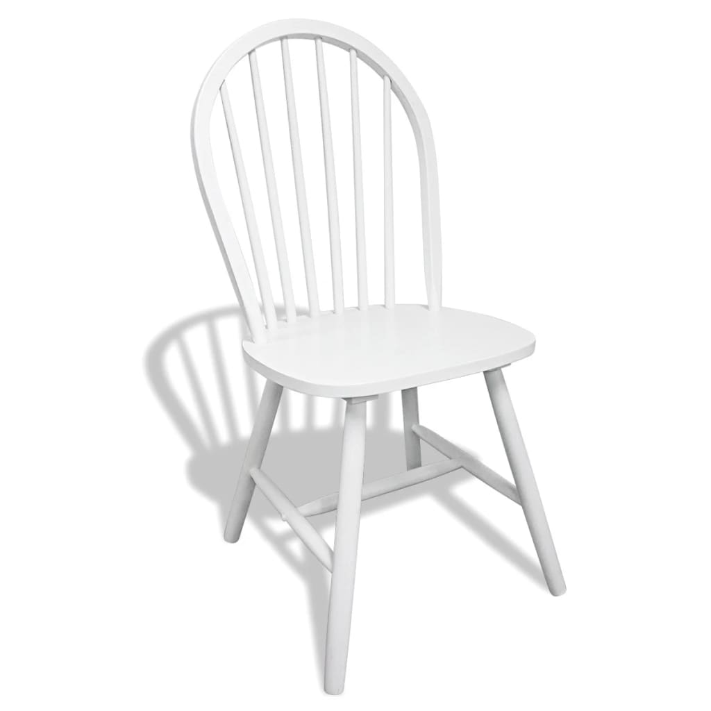 vidaXL Dining Chairs 6 pcs White Solid Rubber Wood 4