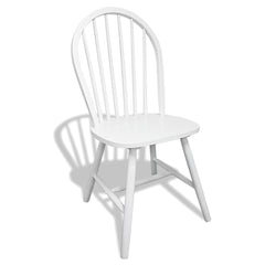 vidaXL Dining Chairs 6 pcs White Solid Rubber Wood 4