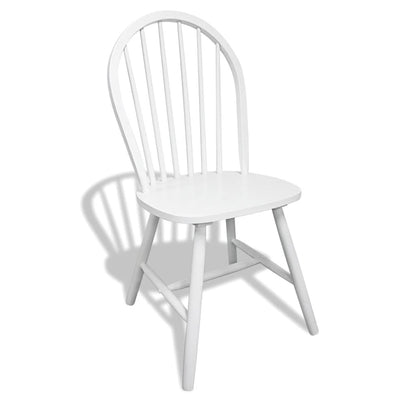 Dining Chairs 6 pcs White Solid Rubber Wood