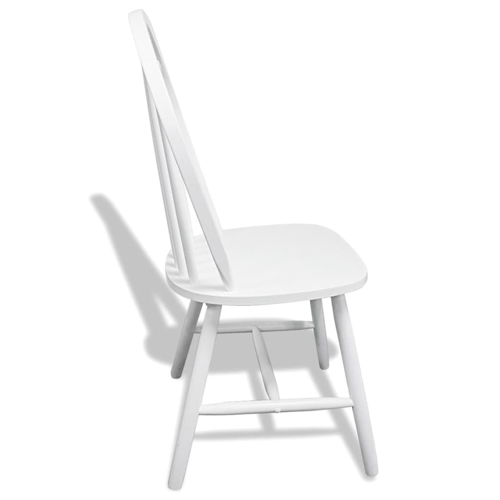 vidaXL Dining Chairs 6 pcs White Solid Rubber Wood 5