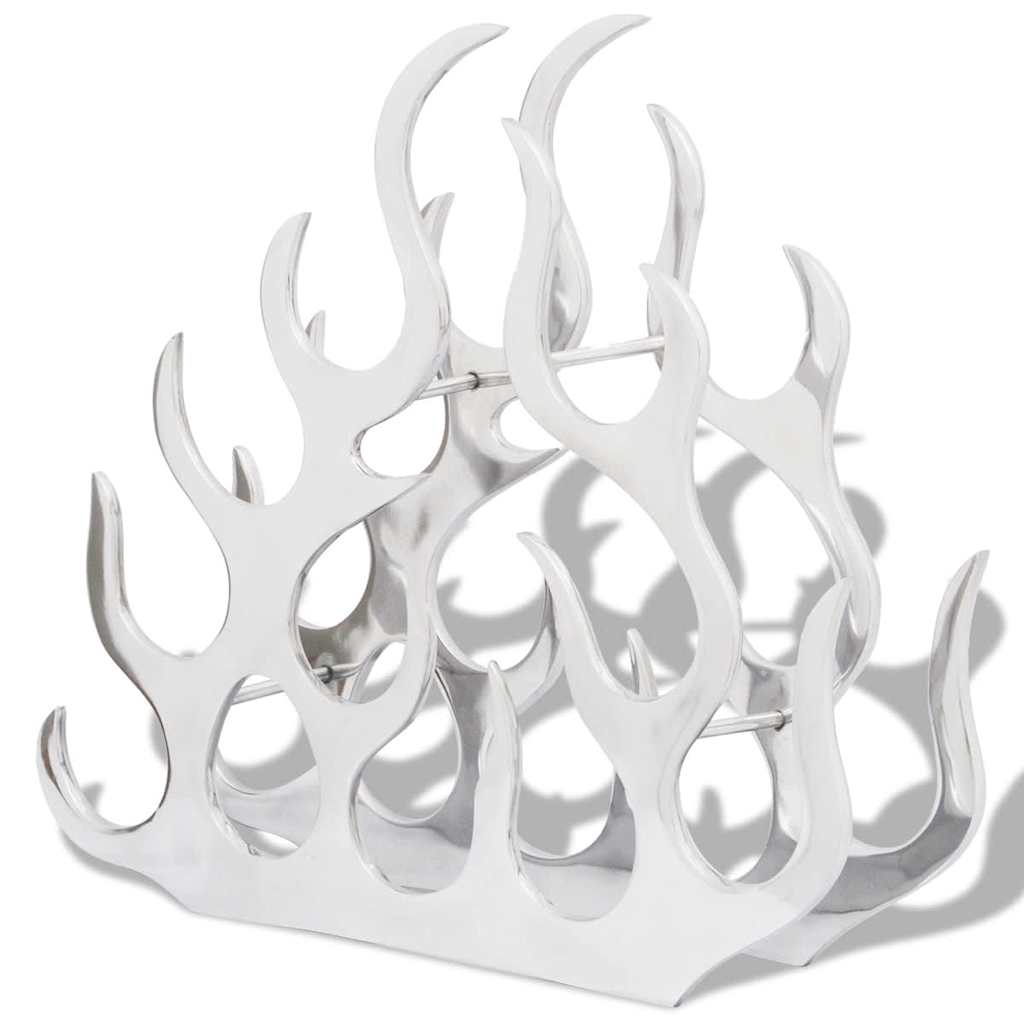 Wine Stand for Bottles Silver Aluminium 11