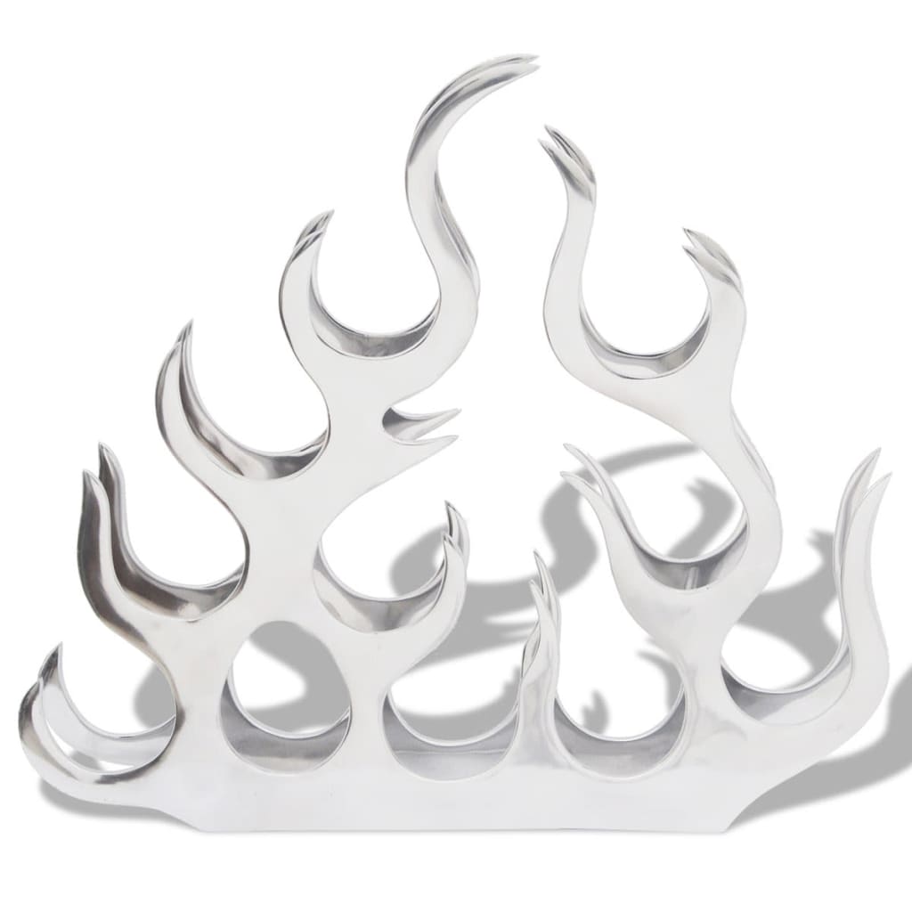 vidaXL Wine Stand for 11 Bottles Silver Aluminium 3