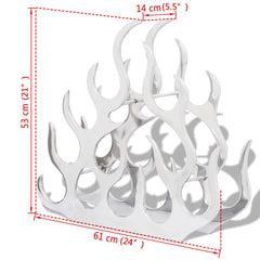 vidaXL Wine Stand for 11 Bottles Silver Aluminium 5