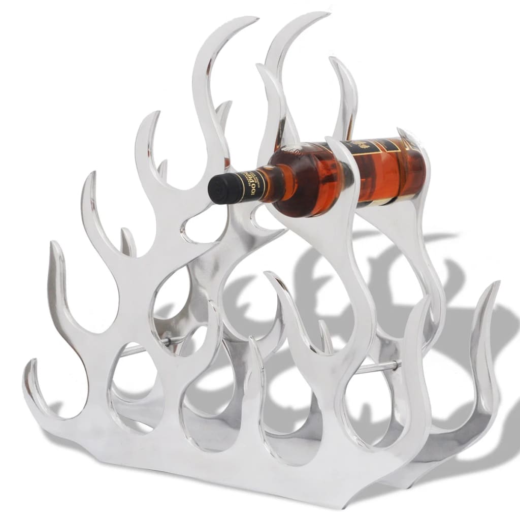 vidaXL Wine Stand for 11 Bottles Silver Aluminium 1