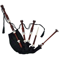 Scottish Great Highland Bagpipe Green Black Watch Tartan 1