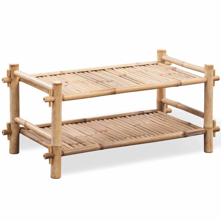 242490 vidaXL 2-Tier Bamboo Shoe Rack 1