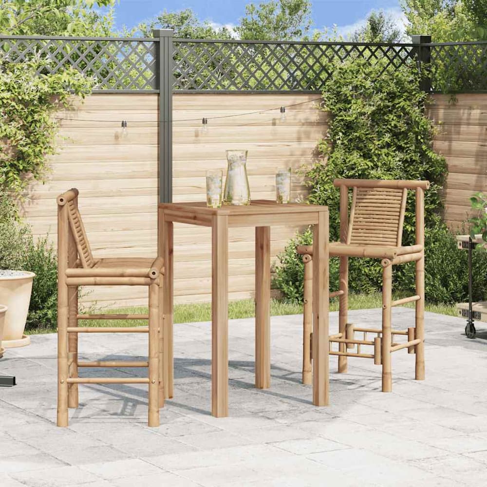 vidaXL Bar Stools 2 pcs Bamboo 1