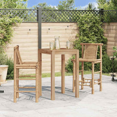 vidaXL Bar Stools 2 pcs Bamboo 1