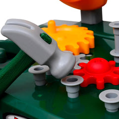 vidaXL Kids'/Children's Playroom Toy Workbench with Tools Green + Grey 4