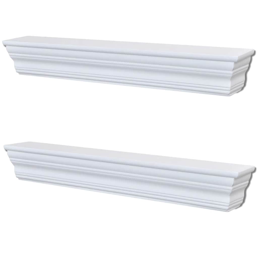 vidaXL Wall Shelf | White | MDF | Small | Decorative Inlays | Wall Shelf 2