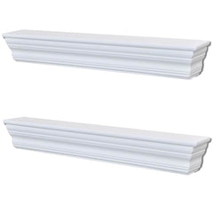 vidaXL Wall Shelf | White | MDF | Small | Decorative Inlays | Wall Shelf 2