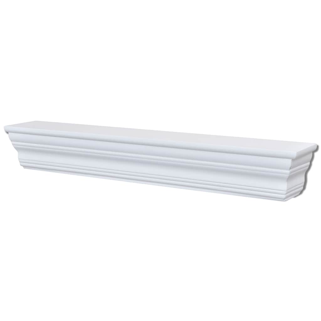 vidaXL Wall Shelf | White | MDF | Small | Decorative Inlays | Wall Shelf 3