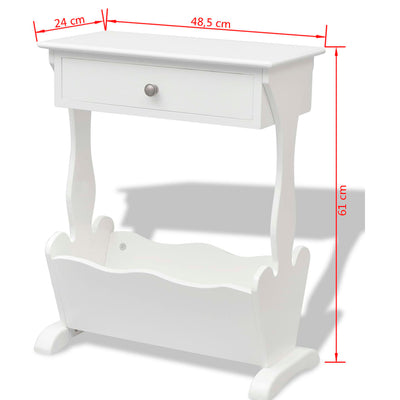 Magazine Rack Melrose White