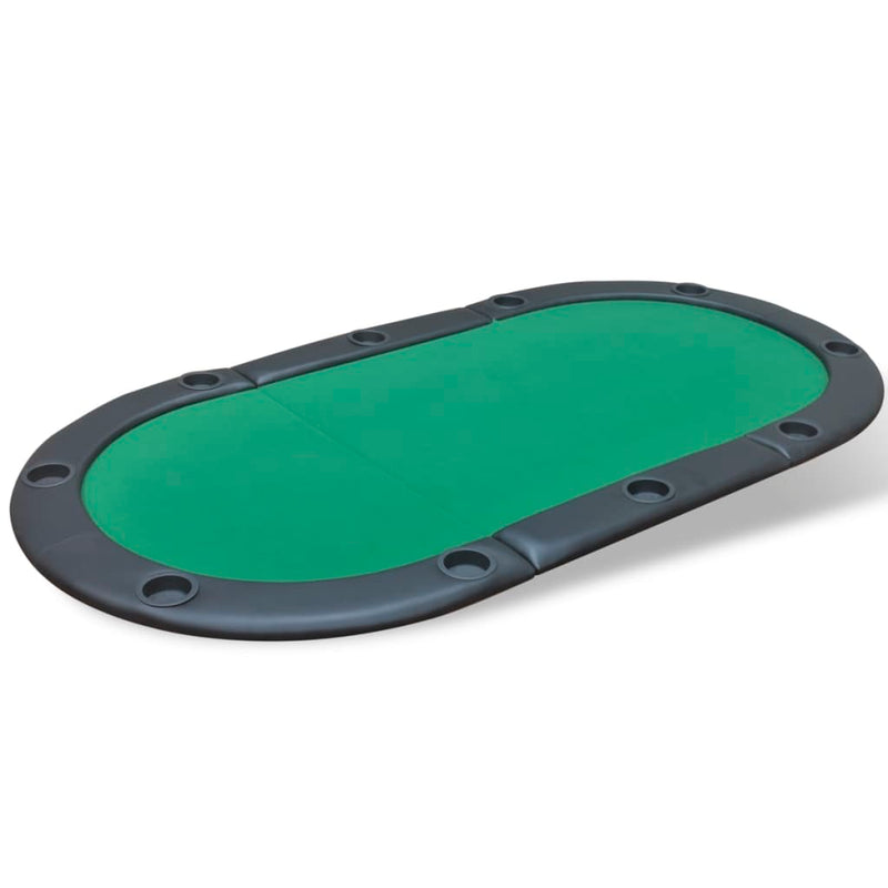 Mesa de póquer plegable verde para 10 jugadores