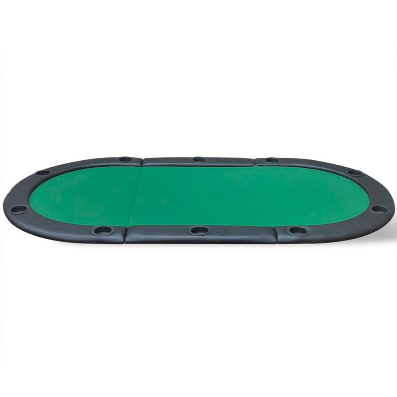 Mesa de póquer plegable verde para 10 jugadores