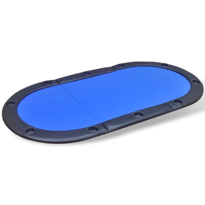 Mesa de póquer plegable azul para 10 jugadores