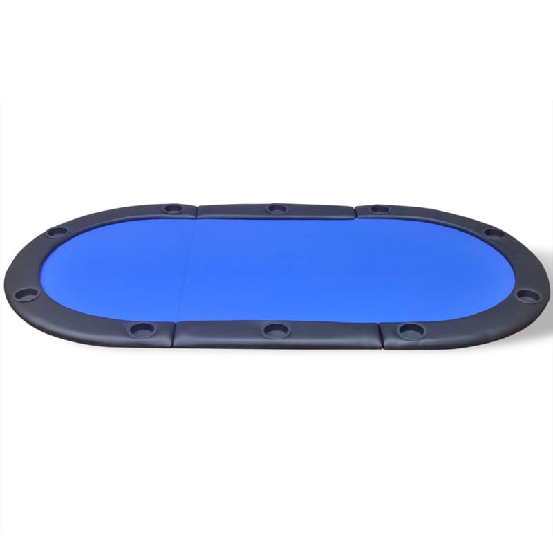 Mesa de póquer plegable azul para 10 jugadores