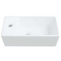 vidaXL Wash Basin White 48x25x15 cm Ceramic 4