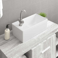 vidaXL Wash Basin White 48x25x15 cm Ceramic 1
