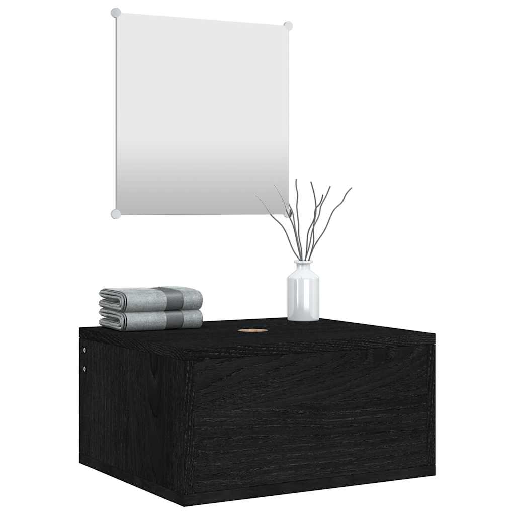 2 Piece Bathroom Furniture Set Engineered Wood Black