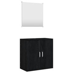 vidaXL 2 Piece Bathroom Furniture Set Black Engineered Wood 2