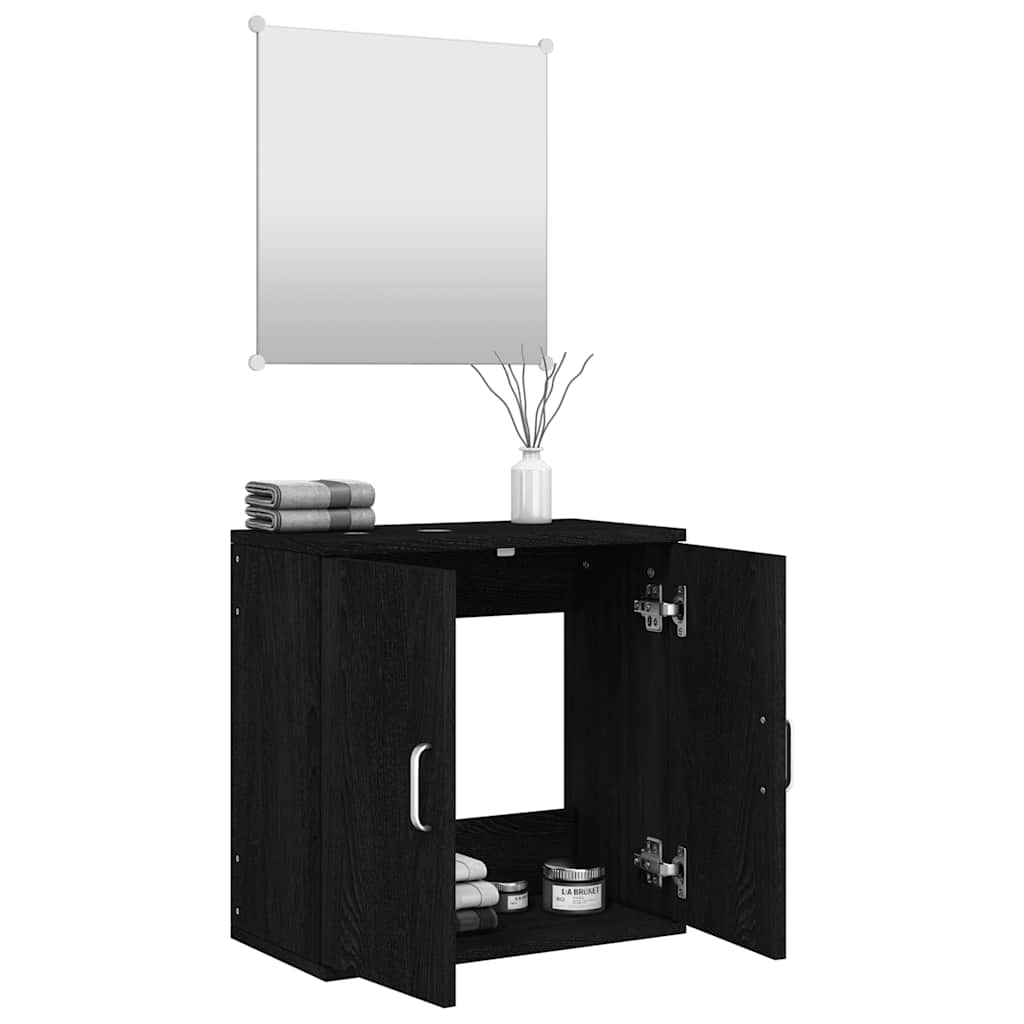 vidaXL 2 Piece Bathroom Furniture Set Black Engineered Wood 3
