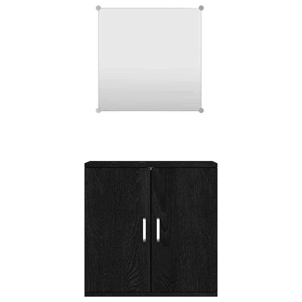 vidaXL 2 Piece Bathroom Furniture Set Black Engineered Wood 4