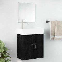 vidaXL 2 Piece Bathroom Furniture Set Black Engineered Wood 1