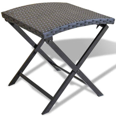 vidaXL Garden Chair | Black | Poly Rattan | Collapsible | Folding Stool | Square 1