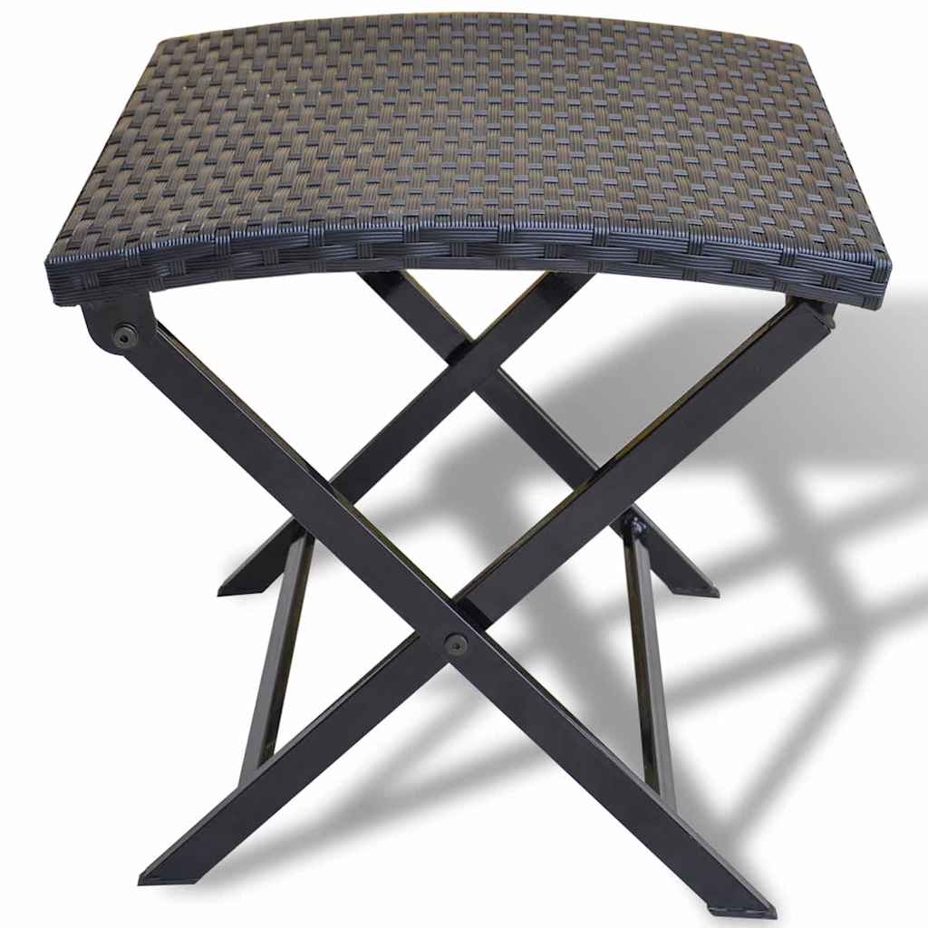 vidaXL Garden Chair | Black | Poly Rattan | Collapsible | Folding Stool | Square 2
