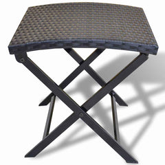vidaXL Garden Chair | Black | Poly Rattan | Collapsible | Folding Stool | Square 2