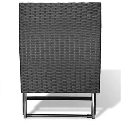 vidaXL Garden Chair | Black | Poly Rattan | Collapsible | Folding Stool | Square 3
