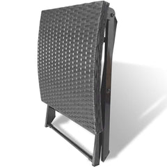 vidaXL Garden Chair | Black | Poly Rattan | Collapsible | Folding Stool | Square 4