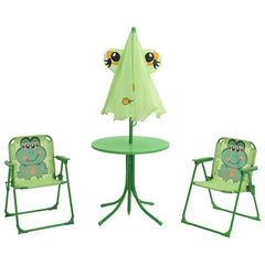 3 Piece Kids' Garden Bistro Set with Parasol Green