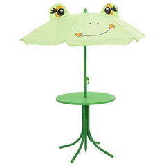 3 Piece Kids' Garden Bistro Set with Parasol Green
