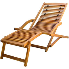 41806 vidaXL Deck Chair with Footrest Solid Acacia Wood 2