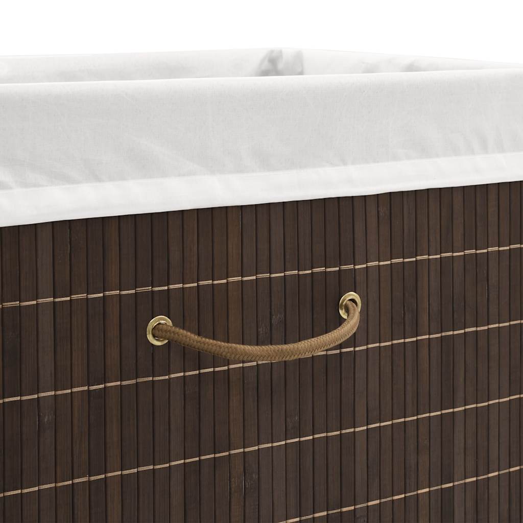 Bamboo Laundry Bin Rectangular Dark Brown, image 5