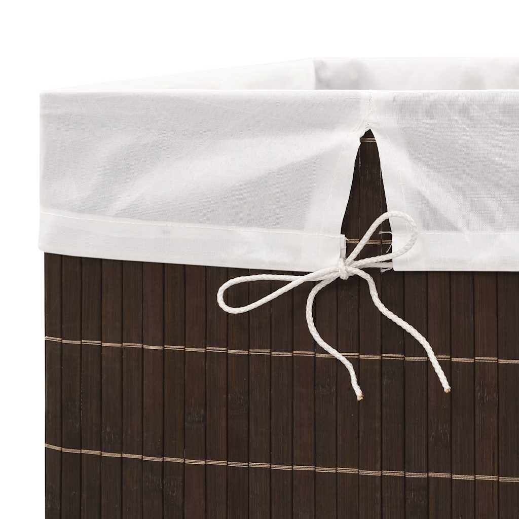 Bamboo Laundry Bin Rectangular Dark Brown, image 6