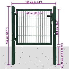 Fence Gate Steel Green