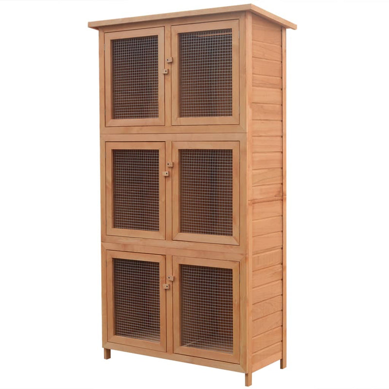 Animal Rabbit Cage 6 Rooms Wood